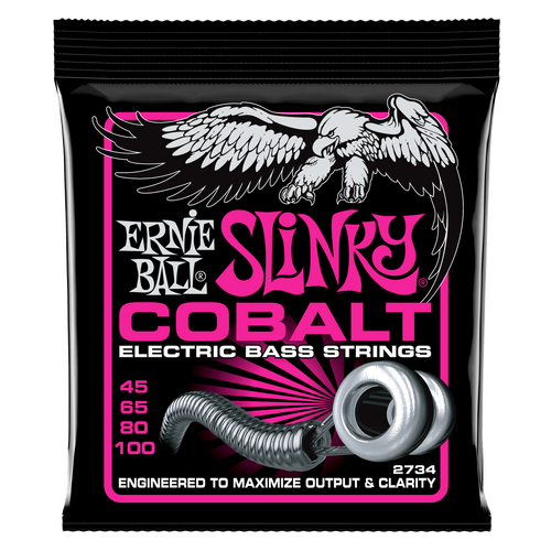 Ernie Ball Super Slinky Cobalt Electric Bass Strings-45-100 Gauge