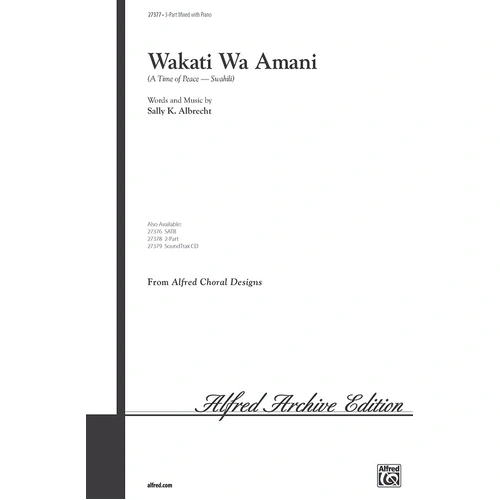 Wakati Wa Amani SAB - Choral Sheet Music for African-Style Peace Song