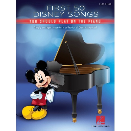 First 50 Disney Songs for Easy Piano with Lyrics, 208 Pages, Hal Leonard