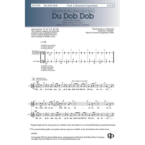 Du Dob Dob SATB Divisi (Octavo)