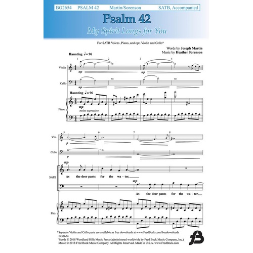 Psalm 42 (My Spirit Longs For You) SATB (Octavo)
