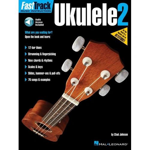 FastTrack Ukulele Method Book 2 by Hal Leonard, 48 Pages, Online Audio Examples, Guitar & Fretted Category