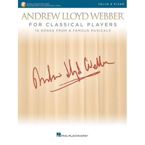 Andrew Lloyd Webber for Classical Players - Cello/Piano Accompaniment Music