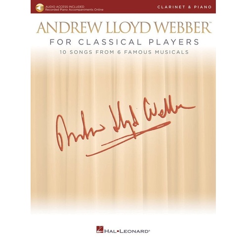 Andrew Lloyd Webber for Classical Players - Clarinet/Piano Book