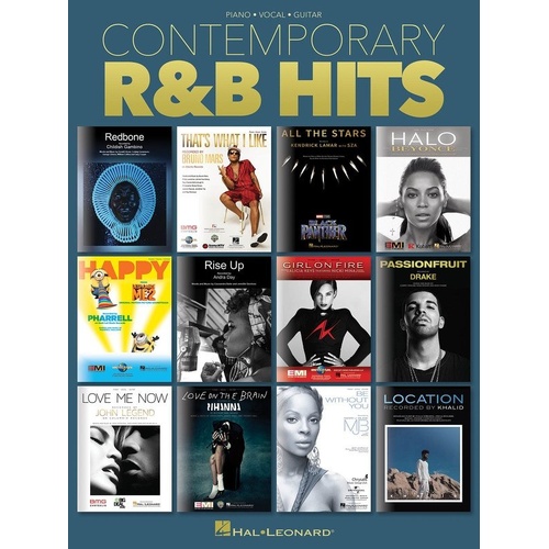 Contemporary R&B Hits Piano Vocal Guitar Songbook by Hal Leonard, 160 Pages