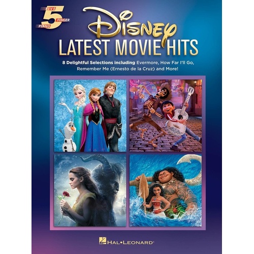 Disney Latest Movie Hits 5 Finger Piano Songbook