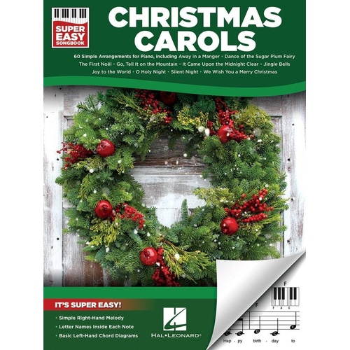 Christmas Carols Super Easy Songbook by Hal Leonard - 104 Pages, E-Z Play Format, Piano & Keyboard Arrangements