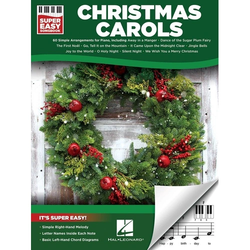 Christmas Carols Super Easy Songbook by Hal Leonard - 60 Accessible Arrangements for Piano with Right-Hand Melody and Chord Diagrams