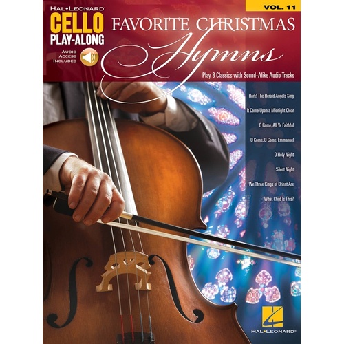 Favorite Christmas Hymns Cello Playalong V11 Book/Online Audio (Softcover Book/Online Audio)