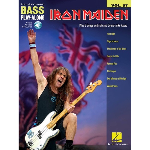 Iron Maiden Bass Play-Along V57 BK/OLA with 8 Songs, TAB, Lyrics & Chords, 80 Pages, Hal Leonard