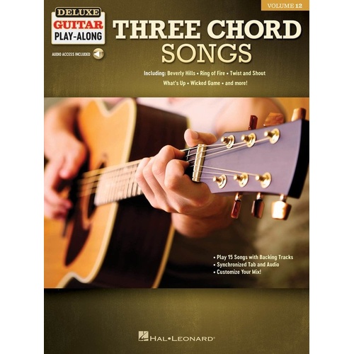 Three Chord Songs Deluxe Guitar Play-Along V12 BK/OLA