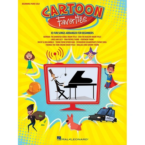 Cartoon Favorites Beginning Piano Solo - 10 Songs for Beginners