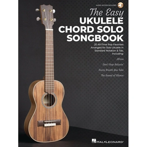 The Easy Ukulele Chord Solo Songbook by Hal Leonard - 48 Pages, Standard Notation & TAB, 20 Popular Songs, Includes Online Audio Access
