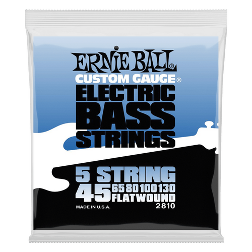 Ernie Ball Flatwound 5-string Electric Bass String, 45-130 Gauge