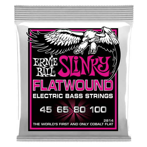 Ernie Ball Super Slinky Flatwound Electric Bass Strings-45-100 Gauge