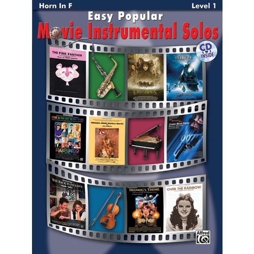 Easy Popular Movie Inst Solos Horn Book/CD