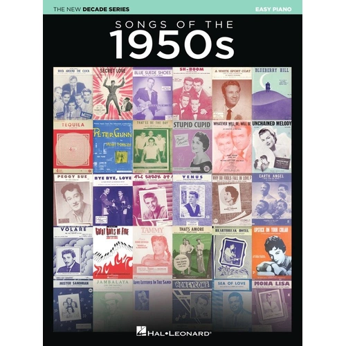 Songs of the 1950s Easy Piano Songbook - New Decade Series by Hal Leonard, 346 Pages