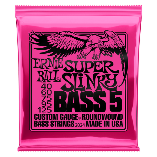 Ernie Ball 5-String Super Slinky Nickel Wound Bass Set, .040-.125