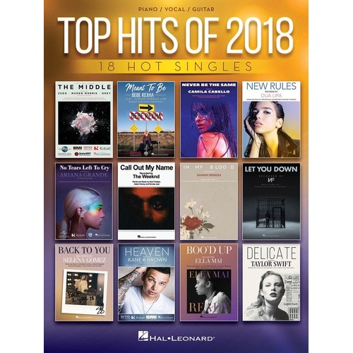 Top Hits of 2018 PVG Songbook for Piano, Voice and Guitar - 128 Pages by Hal Leonard