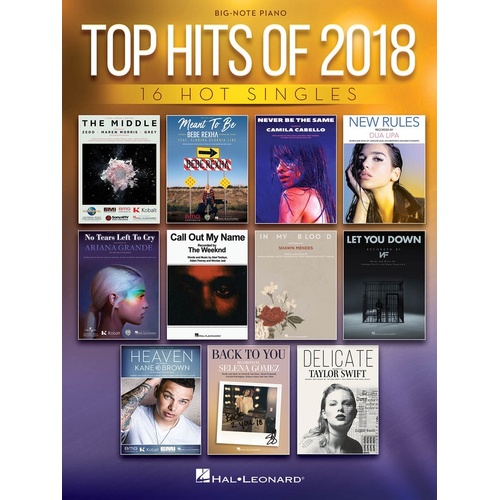 Top Hits Of 2018 For Big Note Piano (Softcover Book)