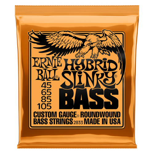 Ernie Ball Hybrid Slinky Nickel Wound Electric Bass Strings, 45-105 Gauge