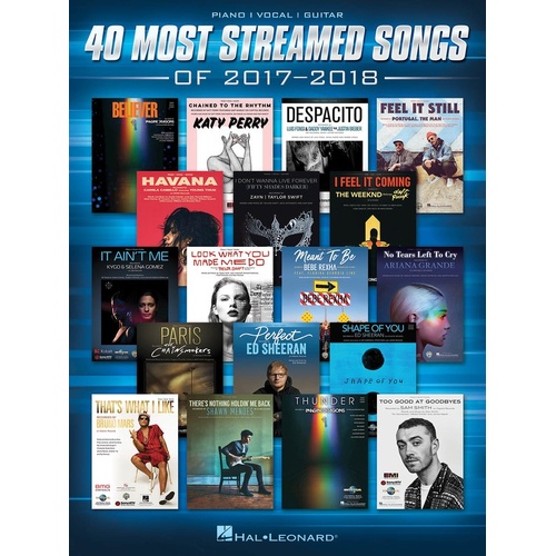 40 Most Streamed Songs Of 2017-2018 PVG (Softcover Book)