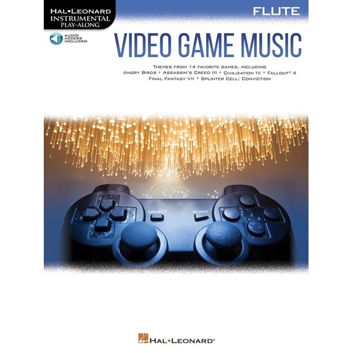 Video Game Music for Flute - Hal Leonard, 24 Pages, Instrumental Play-Along, Includes Audio Tracks, Themes from 14 Popular Games