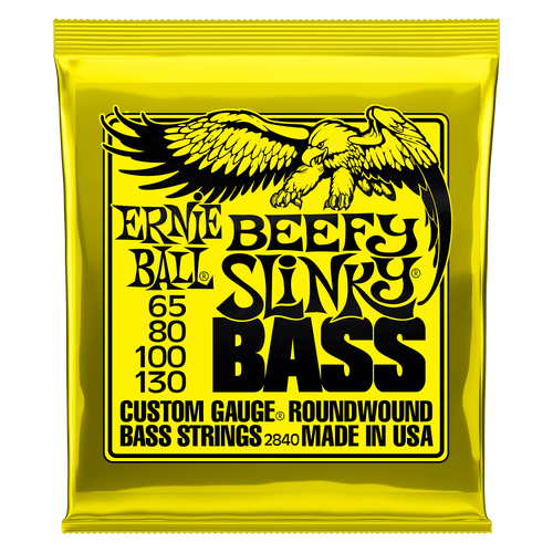 Ernie Ball Beefy Slinky Nickel Wound Electric Bass Strings-65-130 Gauge