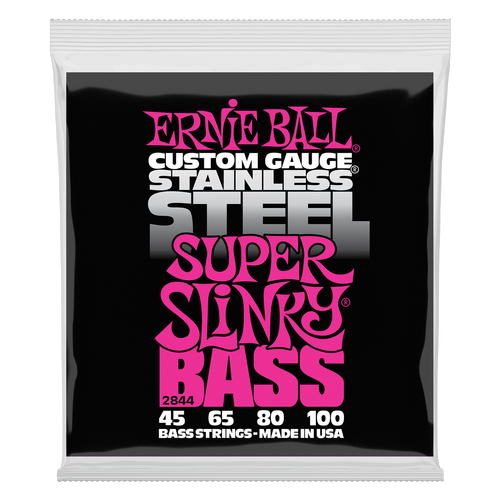 Ernie Ball Super Slinky Stainless Steel Electric Bass Strings-45-100 Gauge