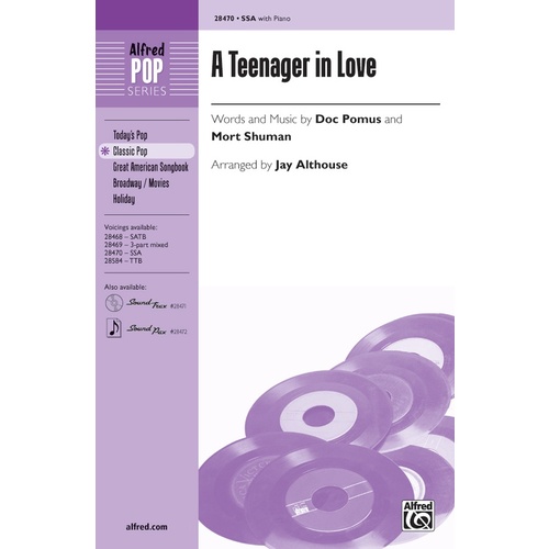 A Teenager in Love SSA/Piano Choral Sheet Music