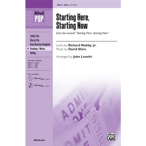 Starting Here Starting Now SSA Choral Sheet Music