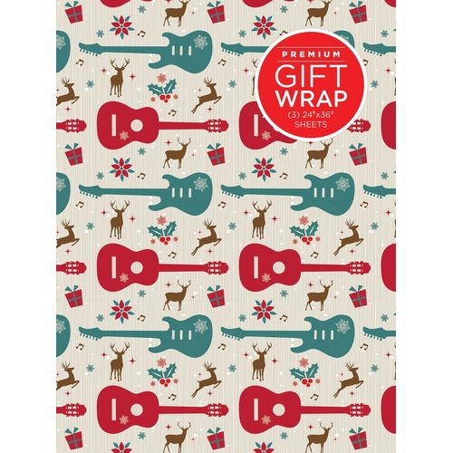 Wrapping Paper Guitars and Reindeer Theme 