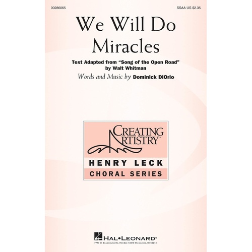 We Will Do Miracles SSAA (Octavo)