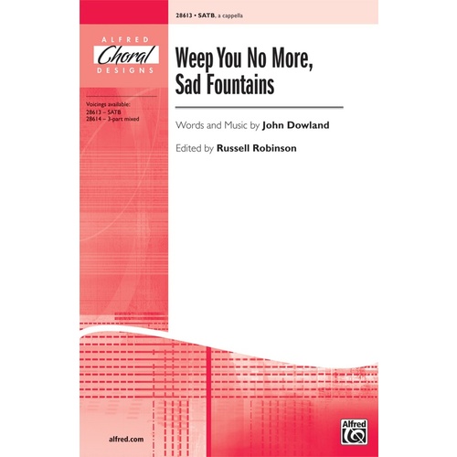 Weep You No More Sad Fountains SATB Choral Sheet Music