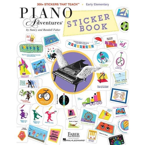 Piano Adventures Sticker Book by Faber Piano Adventures - 12 Pages, Includes 300+ Teaching Stickers and Award Stickers
