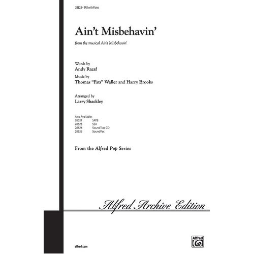Ain't Misbehavin' SAB Arrangement by Shackley
