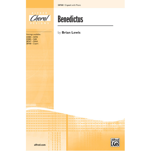 Benedictus SA - Choral Sheet Music for SSAA and 2-Part Choirs