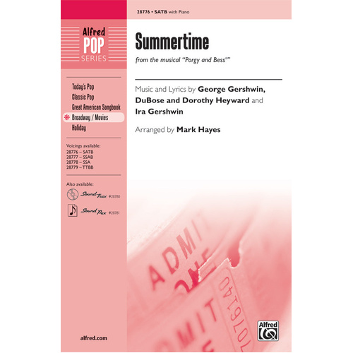 Summertime from Porgy and Bess SATB Choral Sheet Music