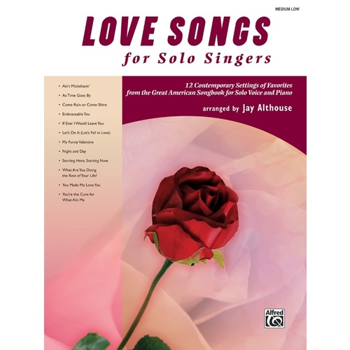 Love Songs For Solo Singers Med/Low Book