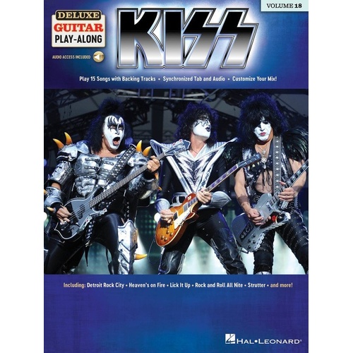 Kiss Deluxe Guitar Play-Along V18 BK/OLA with Online Audio Access and 15 Songs