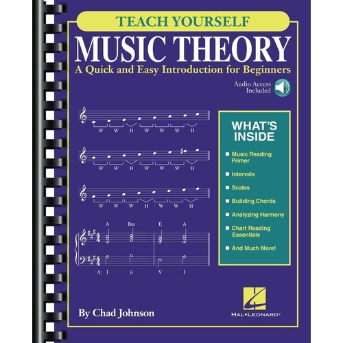 Teach Yourself Music Theory Book by Hal Leonard, 184 Pages, Includes Audio Demonstrations and Playback+ Features