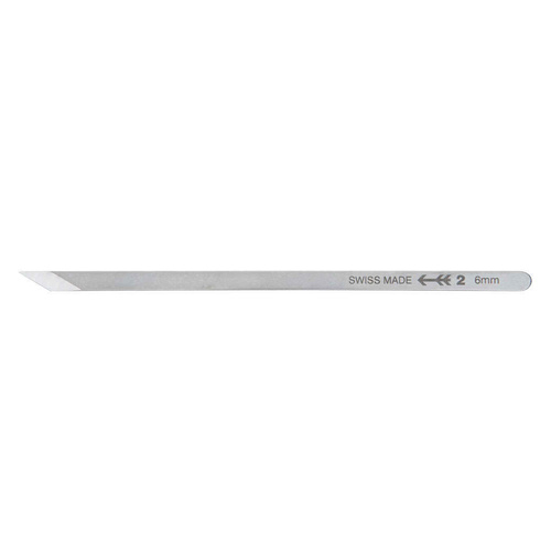Swiss Steel Knife 6mm 700402, Hardened RC59-60, Double Bevelled, No Handle, Ideal for Bridge Shaping, Made in Switzerland