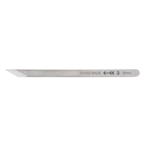 Swiss Steel 9mm Knife 700403 - Hardened RC59-60, Double Bevelled, No Handle, Ideal for Bridge Shaping, Made in Switzerland