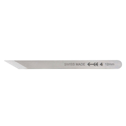 Swiss Steel 12mm Knife 700404 - Hardened RC59-60, Double Bevelled, Without Handle, Ideal for Bridge Shaping, Made in Switzerland