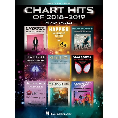 Chart Hits of 2018-2019 PVG Songbook for Piano, Voice, and Guitar