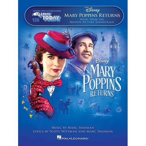 Mary Poppins Returns E-Z Play Today 135 Keyboard Sheet Music