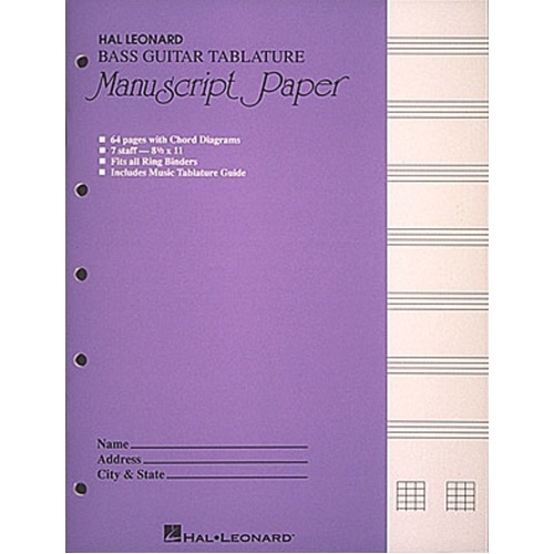 Bass Guitar Manuscript Paper TAB (Softcover Book)