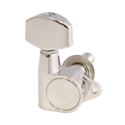 Van Gent 3/3 Enclosed Singles Guitar Machine Heads - Nickel, 90° Screw Mount, 1:15 Gear Ratio, Made in Netherlands