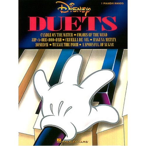 Disney Duets Piano Duet Sheet Music by Hal Leonard, 56 Pages, 8 Arrangements
