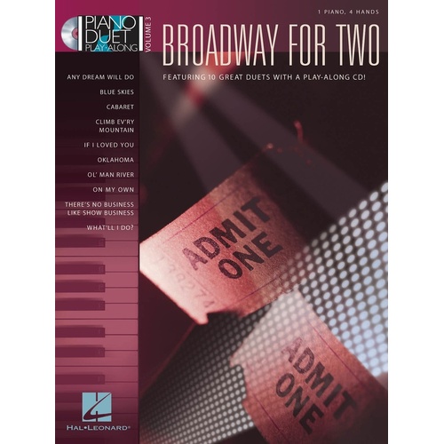 Broadway For Two Piano Duet Play Along Book/CD V3 (Softcover Book/CD)